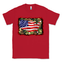 Red distressed american flag Classic Tee - BarkalooDesign