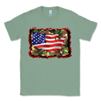 Sage distressed american flag Classic Tee - BarkalooDesign