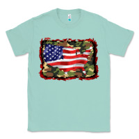 Seafoam distressed american flag Classic Tee - BarkalooDesign