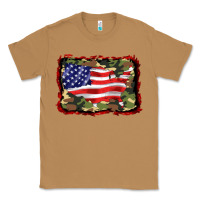 Toasted Coconut distressed american flag Classic Tee - BarkalooDesign