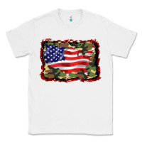 White distressed american flag Classic Tee - BarkalooDesign