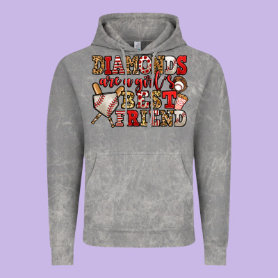Diamonds Are A Girl's Best Friend Baseball Vintage Hoodie Designed By Jasminsmagicworld
