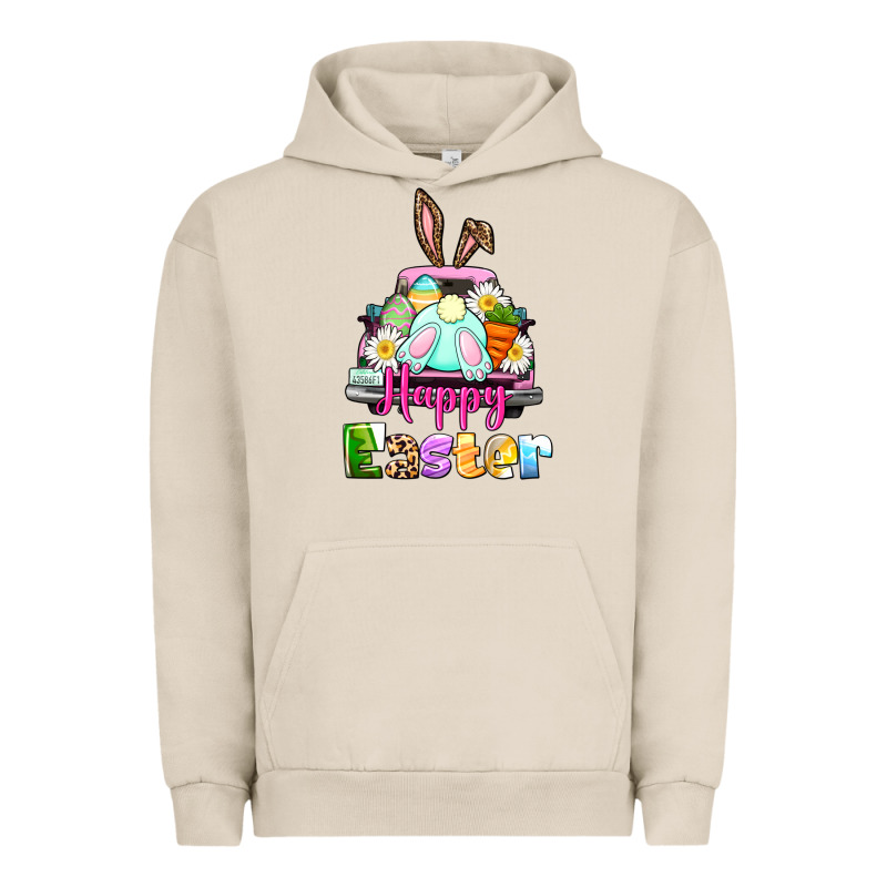 Bunny Happy Easter Truck Urban Hoodie by CowGirlArtShop | Teevron