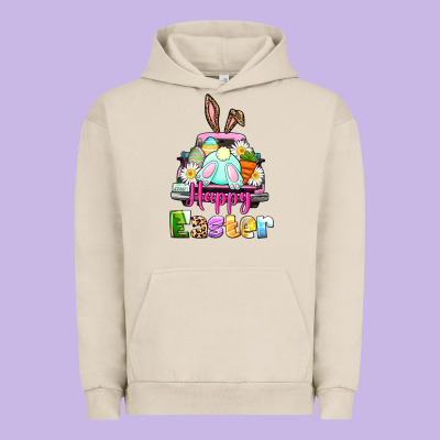Bunny Happy Easter Truck Urban Hoodie Designed By Cowgirlartshop