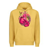 Antique Gold cancer boxing gloves with ribbon Premium Hoodie - NancyCooperArtShop