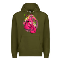 Army Green cancer boxing gloves with ribbon Premium Hoodie - NancyCooperArtShop