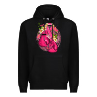 Black cancer boxing gloves with ribbon Premium Hoodie - NancyCooperArtShop