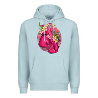 Blue Mist cancer boxing gloves with ribbon Premium Hoodie - NancyCooperArtShop