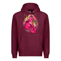 Burgundy cancer boxing gloves with ribbon Premium Hoodie - NancyCooperArtShop