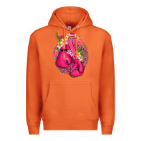 Carrot cancer boxing gloves with ribbon Premium Hoodie - NancyCooperArtShop