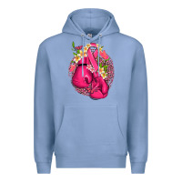 Colony Blue cancer boxing gloves with ribbon Premium Hoodie - NancyCooperArtShop