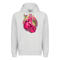Dove Grey cancer boxing gloves with ribbon Premium Hoodie - NancyCooperArtShop