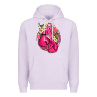Lilac cancer boxing gloves with ribbon Premium Hoodie - NancyCooperArtShop