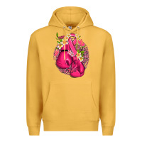 Mustard cancer boxing gloves with ribbon Premium Hoodie - NancyCooperArtShop