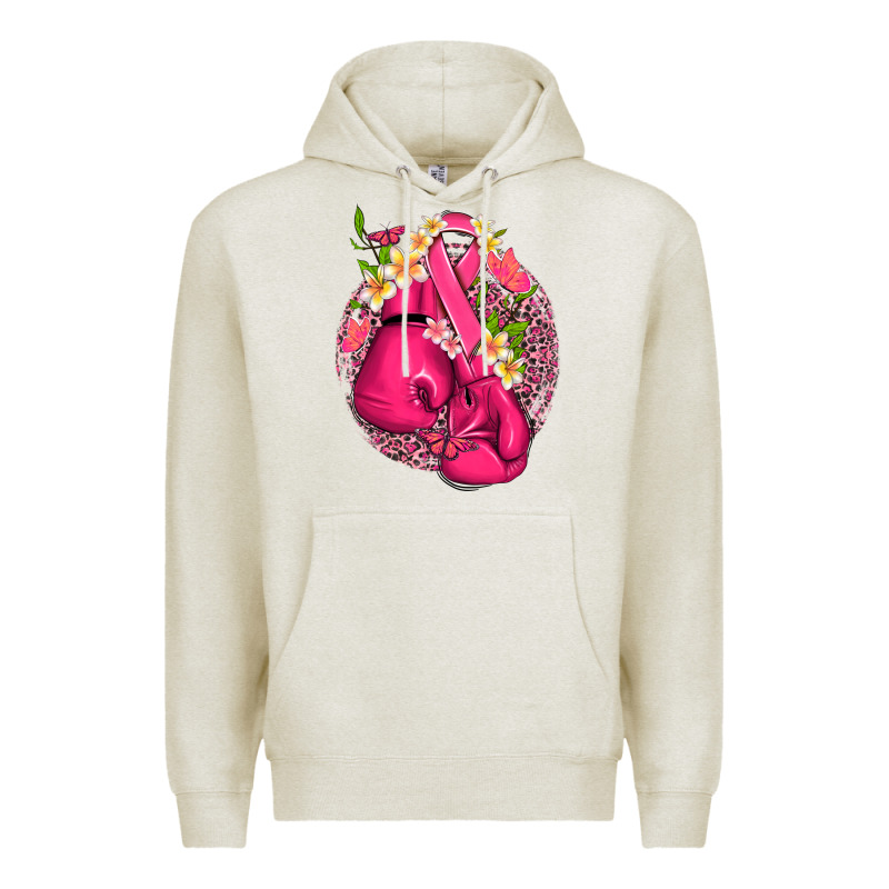 Cancer Boxing Gloves With Ribbon Premium Hoodie by NancyCooperArtShop | Teevron