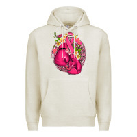 Oatmeal Heather cancer boxing gloves with ribbon Premium Hoodie - NancyCooperArtShop