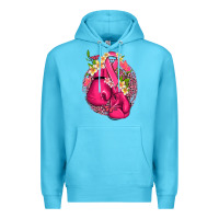 Ocean Blue cancer boxing gloves with ribbon Premium Hoodie - NancyCooperArtShop