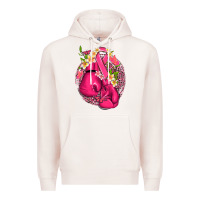 Pale Pink cancer boxing gloves with ribbon Premium Hoodie - NancyCooperArtShop