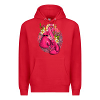 Red cancer boxing gloves with ribbon Premium Hoodie - NancyCooperArtShop
