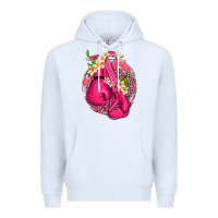 White cancer boxing gloves with ribbon Premium Hoodie - NancyCooperArtShop