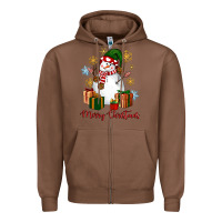 Chestnut Snowman Merry Christmas Zipper Hoodie - NancyCooperArtShop
