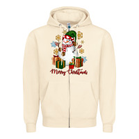 Sandshell Snowman Merry Christmas Zipper Hoodie - NancyCooperArtShop