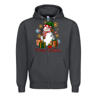 Smoke Snowman Merry Christmas Zipper Hoodie - NancyCooperArtShop