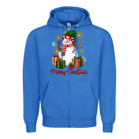 True Royal Snowman Merry Christmas Zipper Hoodie - NancyCooperArtShop