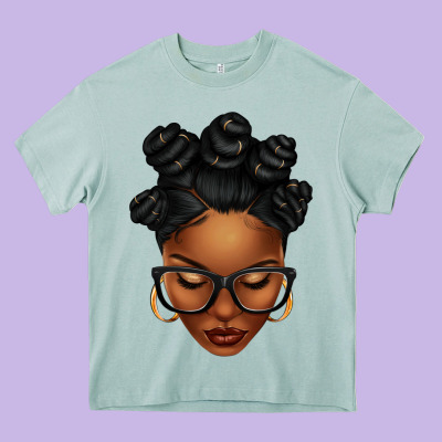 Afro Woman With Bantu Knots Heavy Core Tee Designed By Texasbilliewilder