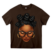 Chocolate Brown afro woman with bantu knots Heavy Core Tee - texasbilliewilder