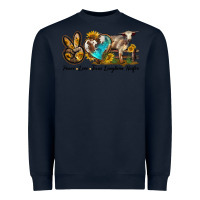 Navy peace love longhorn heifer Heavyweight Sweatshirt - LillyAllenDesigns