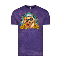 Cloud Purple golden retriever rainbow Vintage Tee - Artiststas