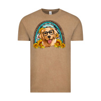 Vintage Coffee golden retriever rainbow Vintage Tee - Artiststas