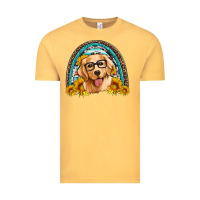 Vintage Mustard golden retriever rainbow Vintage Tee - Artiststas