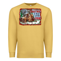 Antique Gold christmas is best at the farm Premium Sweatshirt - RanaPortraitStore