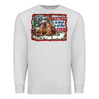 Dove Grey christmas is best at the farm Premium Sweatshirt - RanaPortraitStore