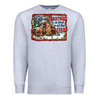 Heather Grey christmas is best at the farm Premium Sweatshirt - RanaPortraitStore