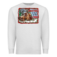 Oatmeal Heather christmas is best at the farm Premium Sweatshirt - RanaPortraitStore
