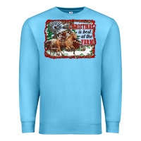 Ocean Blue christmas is best at the farm Premium Sweatshirt - RanaPortraitStore