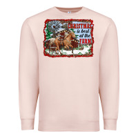 Pale Pink christmas is best at the farm Premium Sweatshirt - RanaPortraitStore