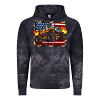 Cloud Black american flag monster truck Vintage Hoodie - Artiststas