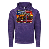 Cloud Purple american flag monster truck Vintage Hoodie - Artiststas