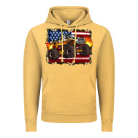 American Flag Monster Truck Vintage Hoodie | Teevron