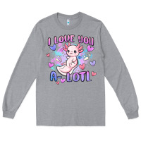 Heather Grey love you a lotl Long Sleeve Tee - MaliasSmallBusiness