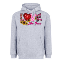 Heather Grey valentine's day love like jesus Heavyweight Hoodie - RanaPortraitStore