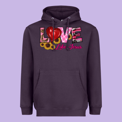 Valentine's Day Love Like Jesus Heavyweight Hoodie Designed By Ranaportraitstore