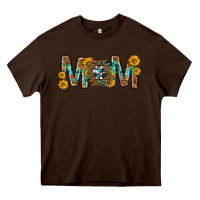 Chocolate Brown mom with aztec mothers day Heavy Core Tee - texasbilliewilder