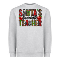 Heather Grey santa's favorite teacher Heavyweight Sweatshirt - Jasminsmagicworld