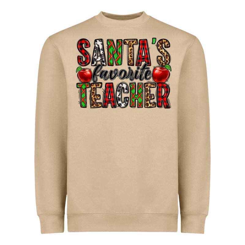Santa's Favorite Teacher Heavyweight Sweatshirt by Jasminsmagicworld | Teevron