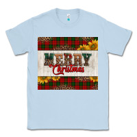 Dusty Blue merry Christmas sunflowers Classic Tee - Jasminsmagicworld
